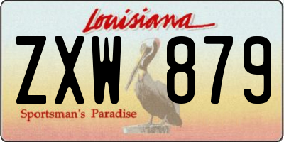 LA license plate ZXW879