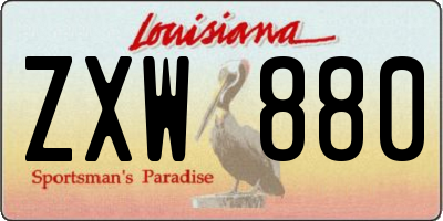 LA license plate ZXW880