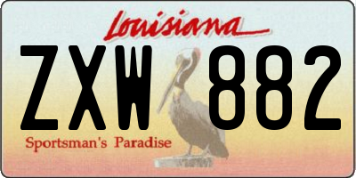 LA license plate ZXW882