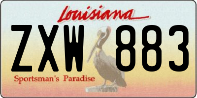 LA license plate ZXW883