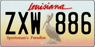 LA license plate ZXW886