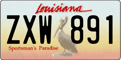 LA license plate ZXW891