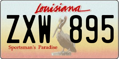 LA license plate ZXW895