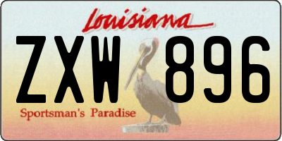 LA license plate ZXW896