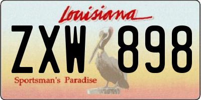 LA license plate ZXW898