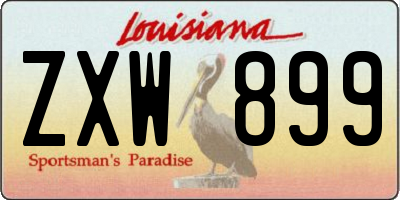 LA license plate ZXW899