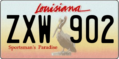 LA license plate ZXW902