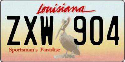 LA license plate ZXW904