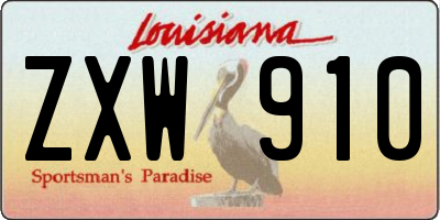 LA license plate ZXW910