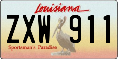 LA license plate ZXW911