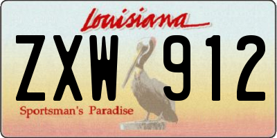 LA license plate ZXW912