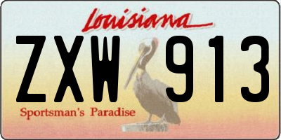 LA license plate ZXW913