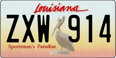 LA license plate ZXW914