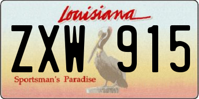 LA license plate ZXW915