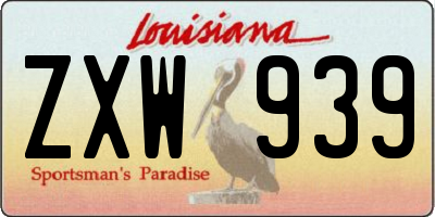 LA license plate ZXW939