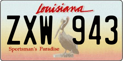 LA license plate ZXW943