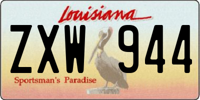 LA license plate ZXW944