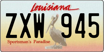 LA license plate ZXW945