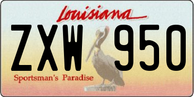 LA license plate ZXW950