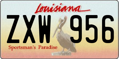 LA license plate ZXW956