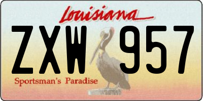 LA license plate ZXW957