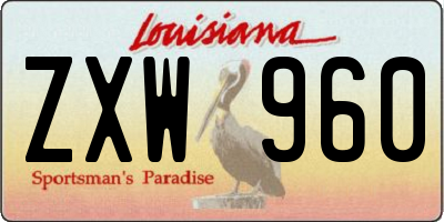 LA license plate ZXW960