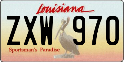 LA license plate ZXW970