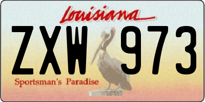 LA license plate ZXW973