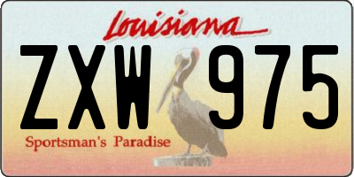 LA license plate ZXW975