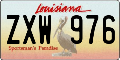 LA license plate ZXW976