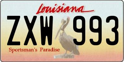 LA license plate ZXW993