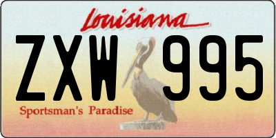 LA license plate ZXW995