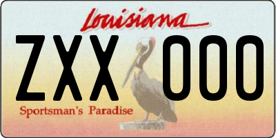 LA license plate ZXX000