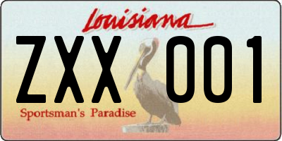 LA license plate ZXX001