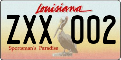 LA license plate ZXX002