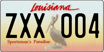 LA license plate ZXX004