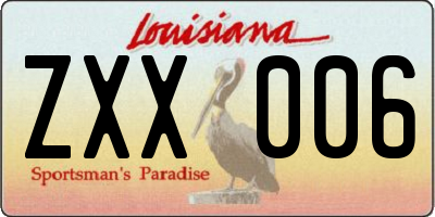 LA license plate ZXX006