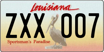 LA license plate ZXX007