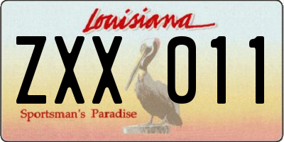 LA license plate ZXX011