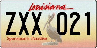 LA license plate ZXX021