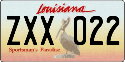 LA license plate ZXX022