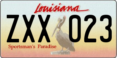 LA license plate ZXX023