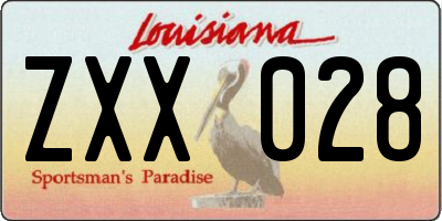 LA license plate ZXX028