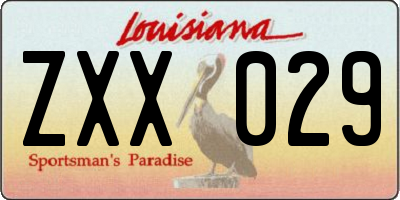 LA license plate ZXX029