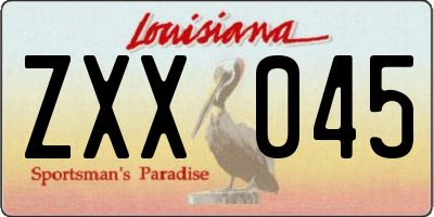 LA license plate ZXX045