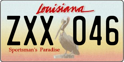 LA license plate ZXX046