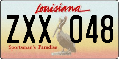 LA license plate ZXX048