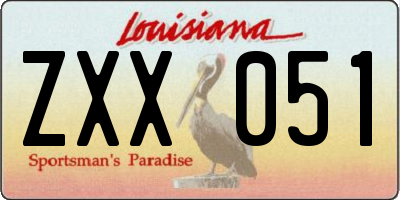 LA license plate ZXX051