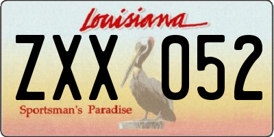 LA license plate ZXX052