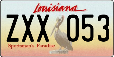 LA license plate ZXX053